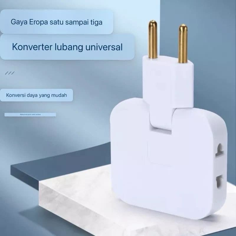3in1 Power Socket Plug In Stop Kontak Steker Lipat Colokan Steker Lipat/Folding Socket/Power Converter Steker Sambungan Colokan