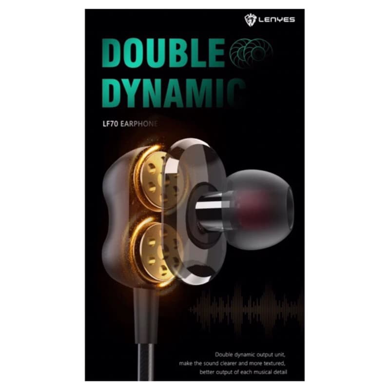 Lenyes LF70 Headset In Ear Hifi Stereo Earphone Extra Bass With Handfree Microphone