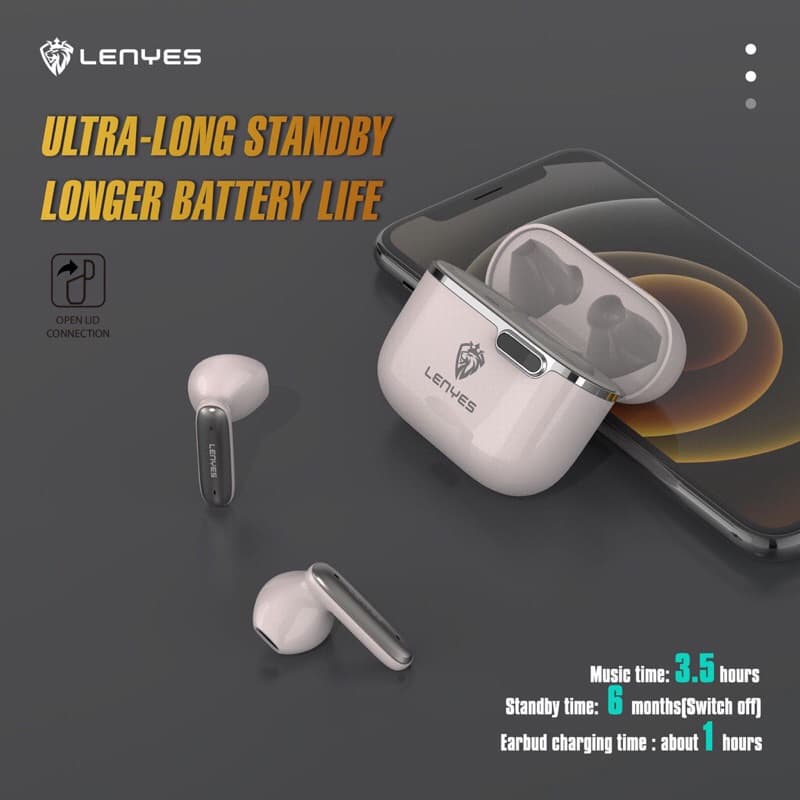 LENYES AIR 46 TWS Earphone Classic Rock Headset Wireless Bluetooth 5.1 Earbuds Hifi Stereo Heavy Bass