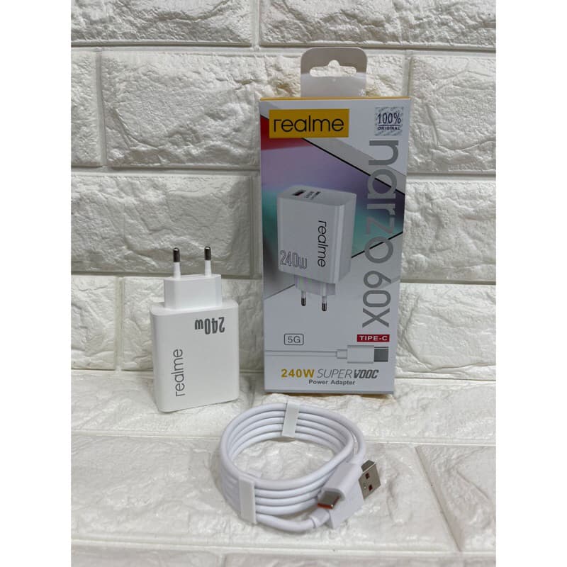 Charger Casan Ori Realme Narzo 60X 5G 240W Colokan Type-C Support FastCharging & VOOC