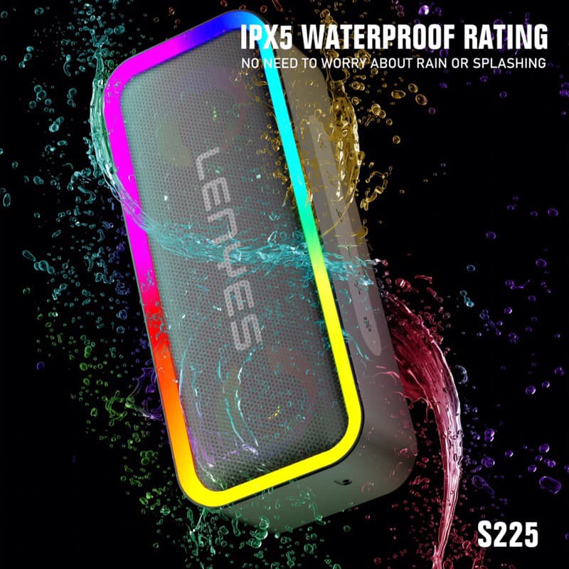 LENYES S225 20W Wireless Speaker Bluetooth 5.3 RGB LED Light Portable Waterproof IPX5 TWS