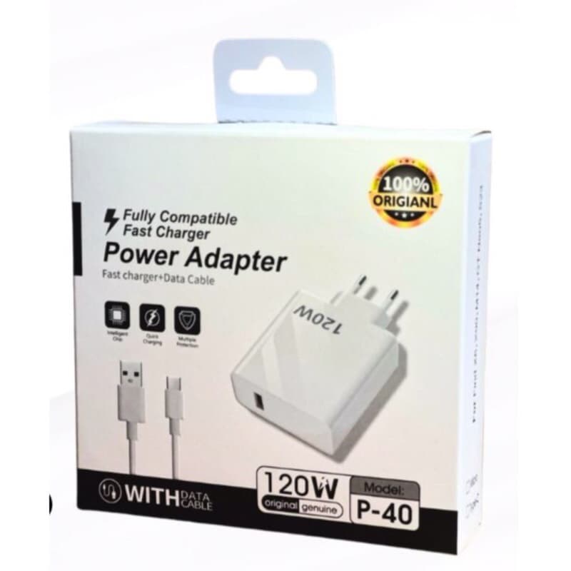 Charger Casan Branded P40 1USB 120W VOOC FastCharger P-40