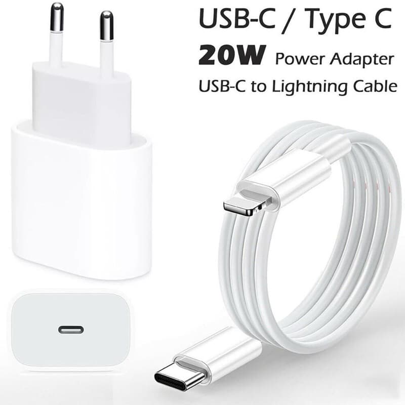 Charger Iph 20 Watt Fast Charging Adaptor USB C To Light Casan Ip Adaptor Kabel 20W Fast Charger