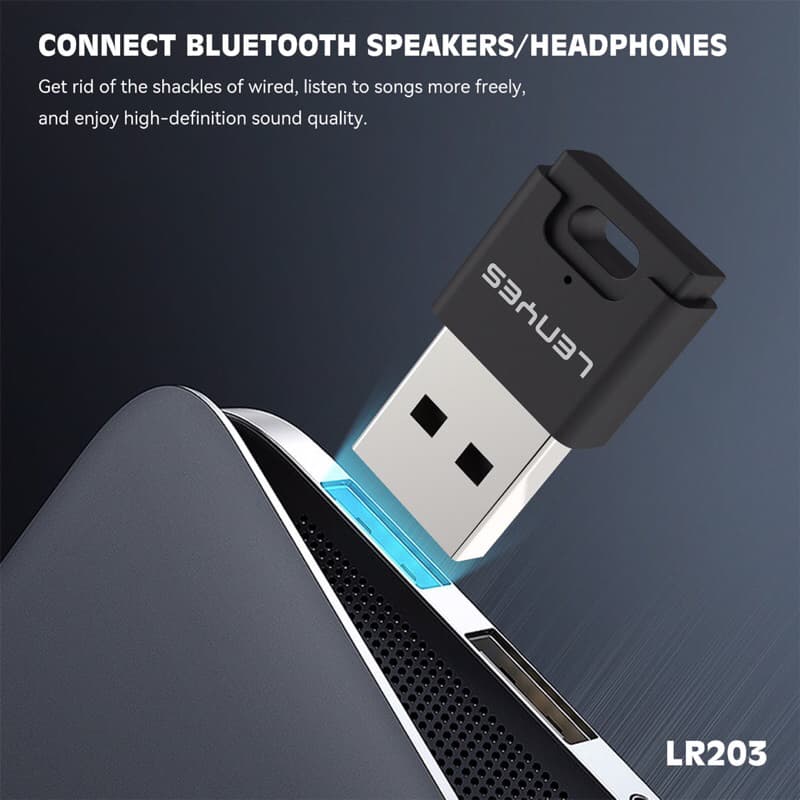 Lenyes LR202 LR203 Bluetooth Receiver USB Wireless Adapter 5.1 Alat Bluetooth Salon