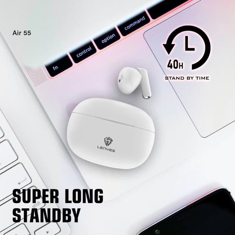 LENYES AIR 55 TWS Wireless Bluetooth 5.1 Earbuds Smart Touch Hifi Stereo Earphone