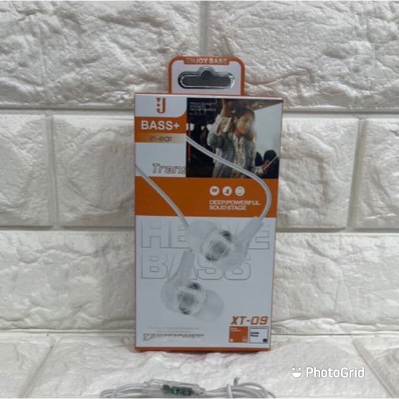 Headset XT-09 Handsfree  Tranparan + Mic 3.5MM Stereo Bass Bisa Buat Telepon