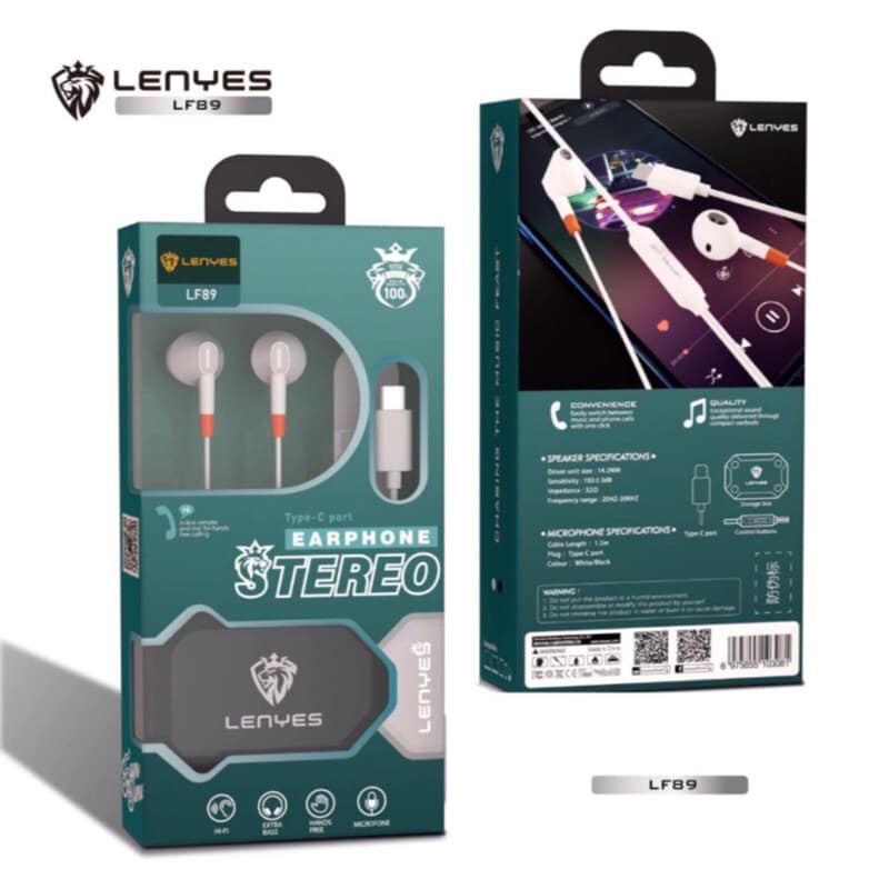 Lenyes LF89 Headset In Ear Hifi Stereo Earphone Extra Bass With Handfree Microphone