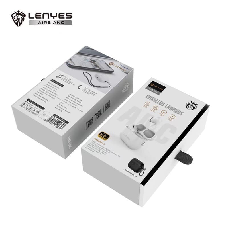 LENYES AIR 5 ANC TWS Wireless Earbuds Bluetooth 5.3 Smart Touch Hifi Stereo Earphone
