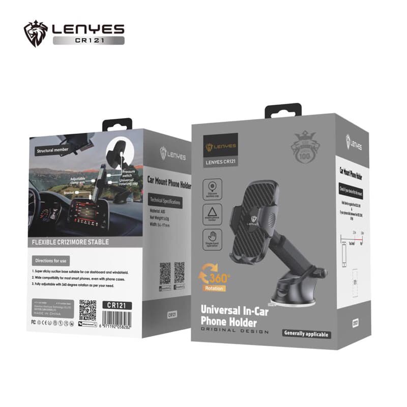 LENYES CR121 Car Phone Holder Untuk Dashboard Mobil Kuat Kokoh Original CR-121