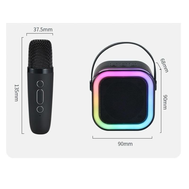 Speaker Karaoke K12 Portable + Mic Bluetooth Mini Karaoke Set Full Bass