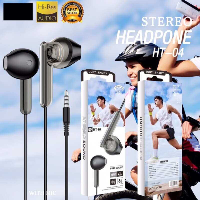 Handsfree Headpone Branded Stereo Transparan Murah