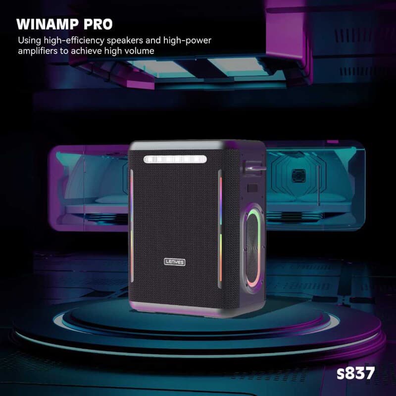 LENYES S837 300W Outdoor KTV Wireless Speaker + Microphone Karaoke Bluetooth 5.0 High Powerfull Bass TWS