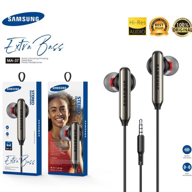 Handsfree Headset Samsung MA37 Sport Earphone Stereo Bass MA-37