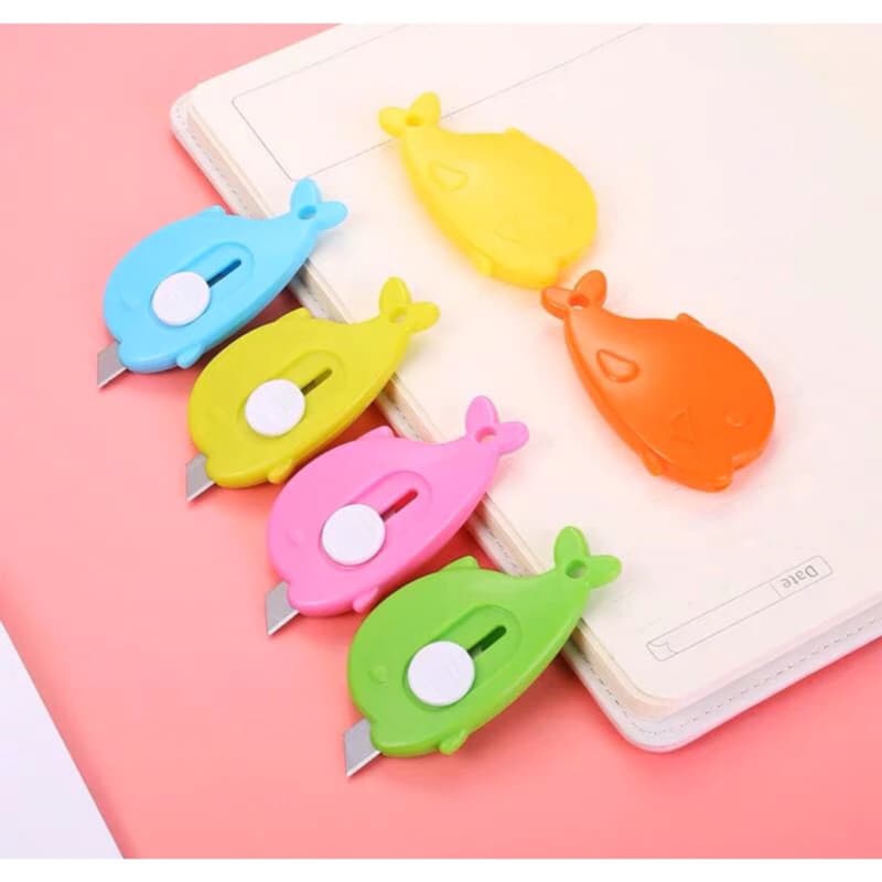 Cutter Mini Motif Dolphin Pisau Kecil Model Dolphin Alat Bantu Buka Paket Serbaguna
