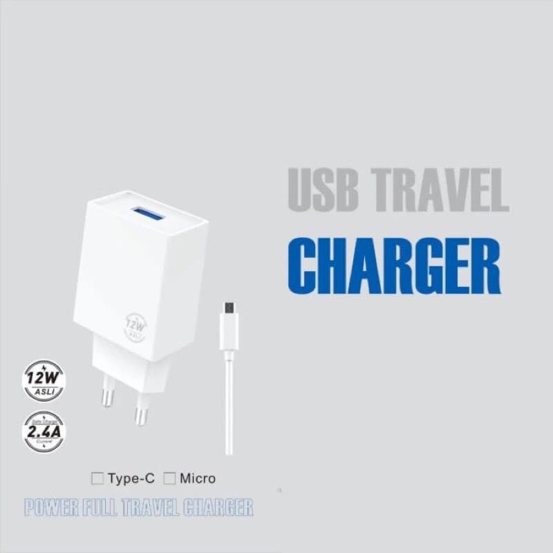 Charger Branded OG-03 Real 2.4A 12W Travel Charger Bagus Murah Micro/V8 dan Type C