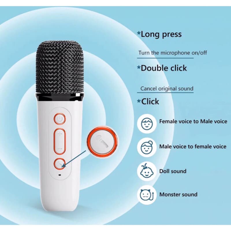 Speaker Karaoke K3 Portable RGB + Mic Bluetooth Speaker Mini Set Full Bass