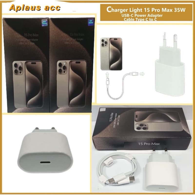 Charger Light 15 Pro Max 35W USB Power Adapter USB C to Type C
