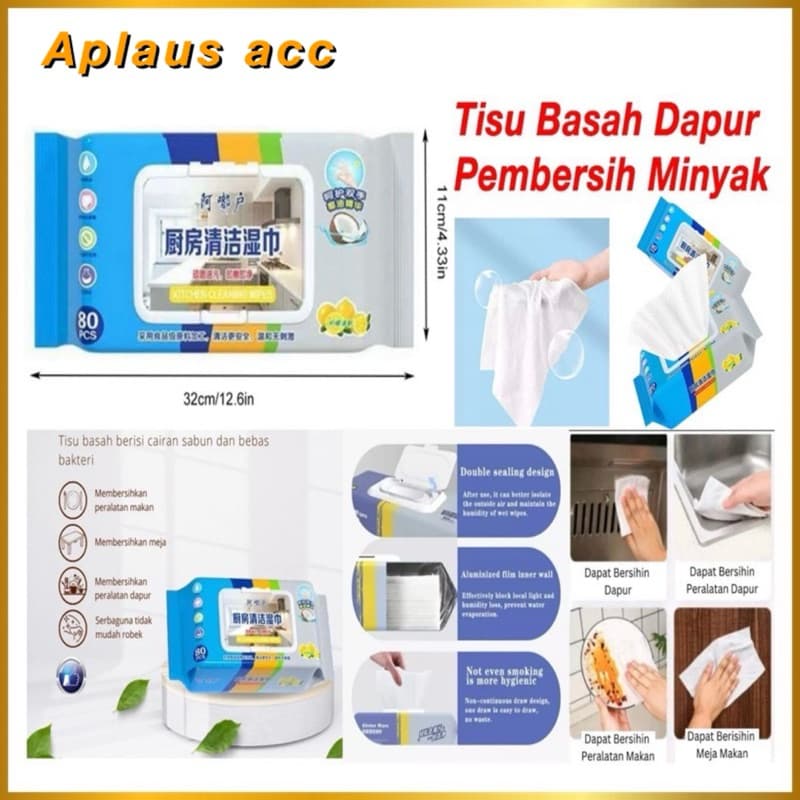 Tissue Basah Dapur Pembersih Minyak Tisu Lap Minyak Pembersih Kompor Praktis Serbaguna