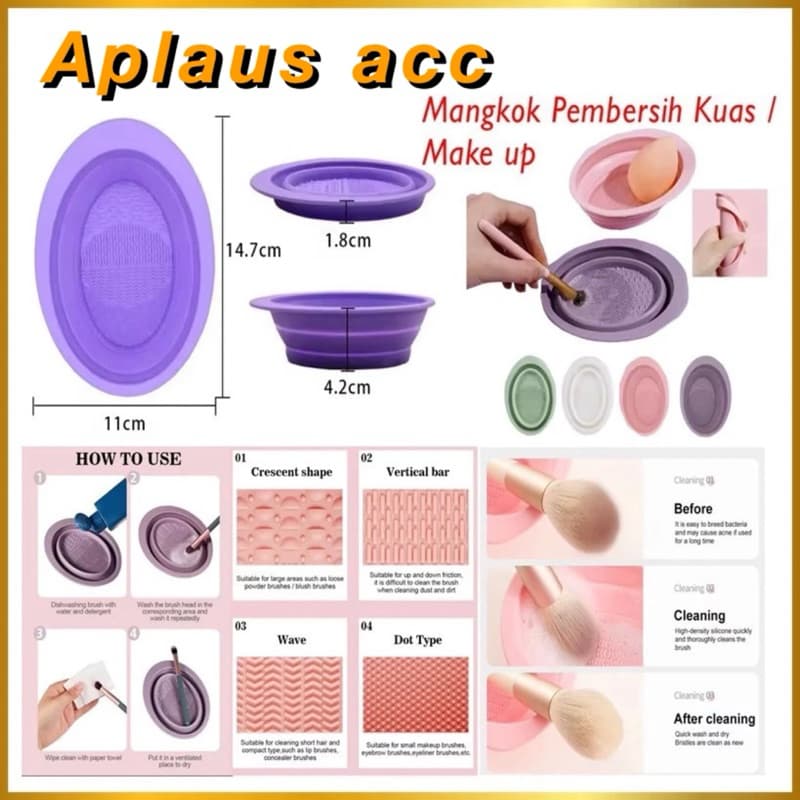Pembersih Brush Make Up Tempat Pembersih Kuas Make Up Cleaner Cleaning Bowl Brush Tool