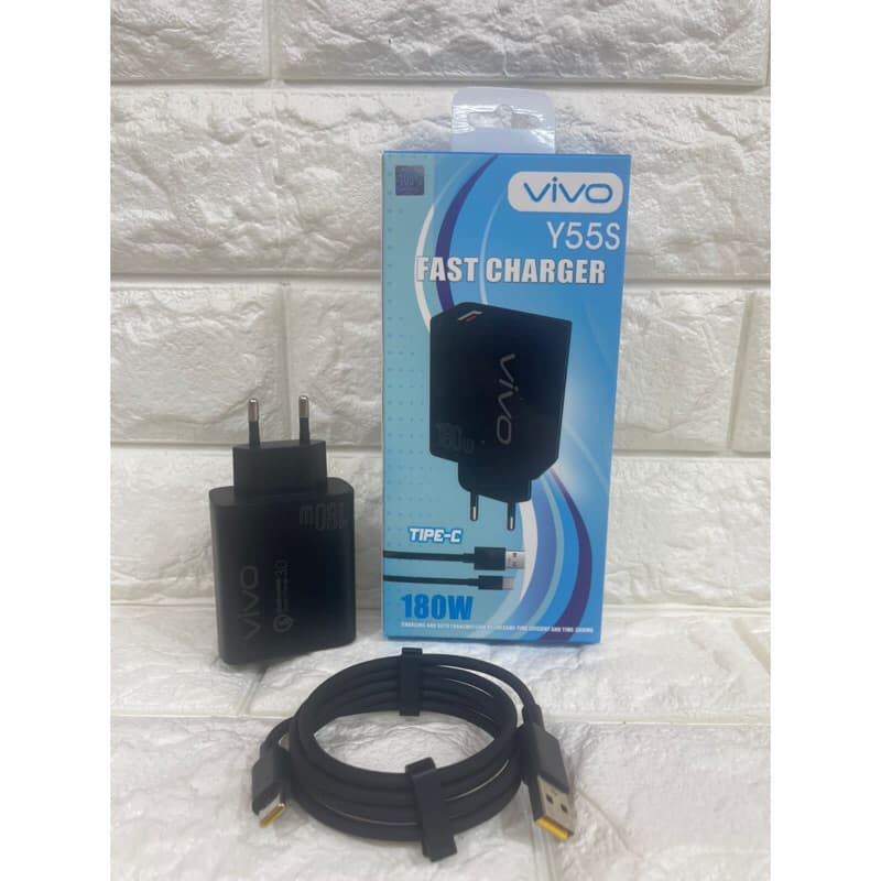 Charger Casan Ori Vivo Y55S 180W Full Black Colokan Type-C Support FastCharging