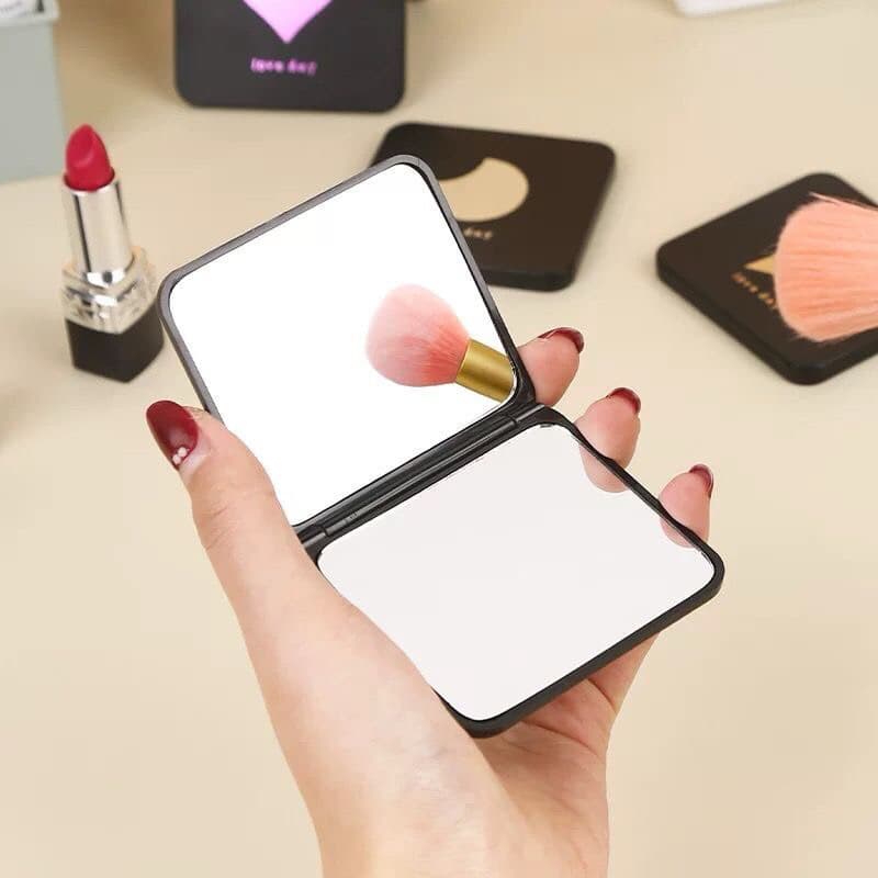 Cermin Lipat Portable Travelling Kaca Cermin Lipat Make Up Persegi Serbaguna