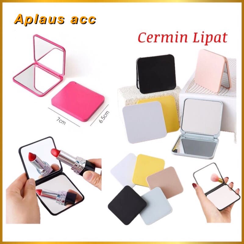 Cermin Lipat Portable Travelling Kaca Cermin Lipat Make Up Persegi Serbaguna