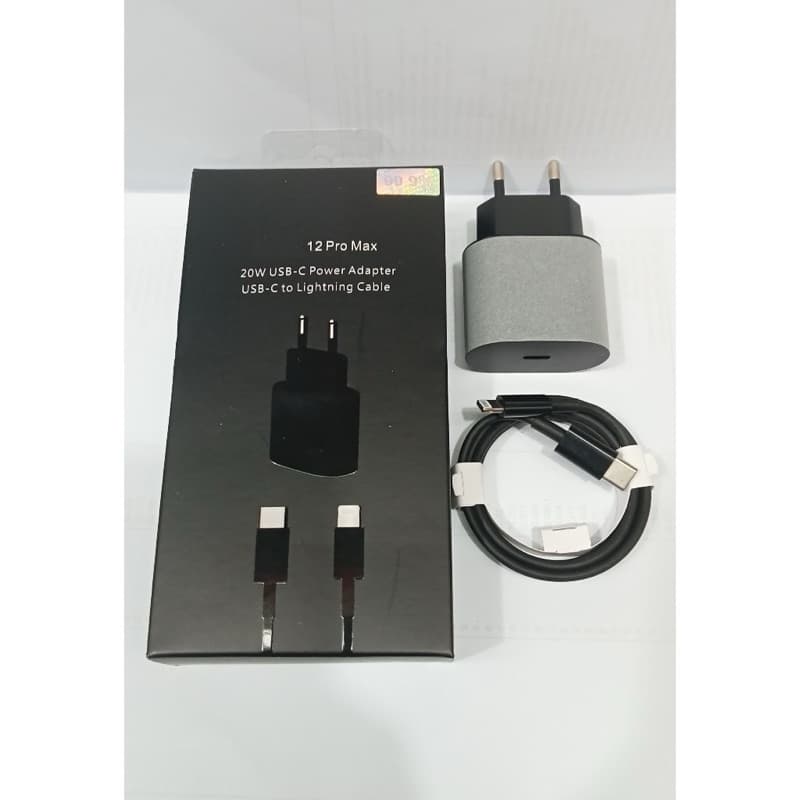 Charger Light 12 Pro Max Ori 99% Edisi Full Black Type C to Light