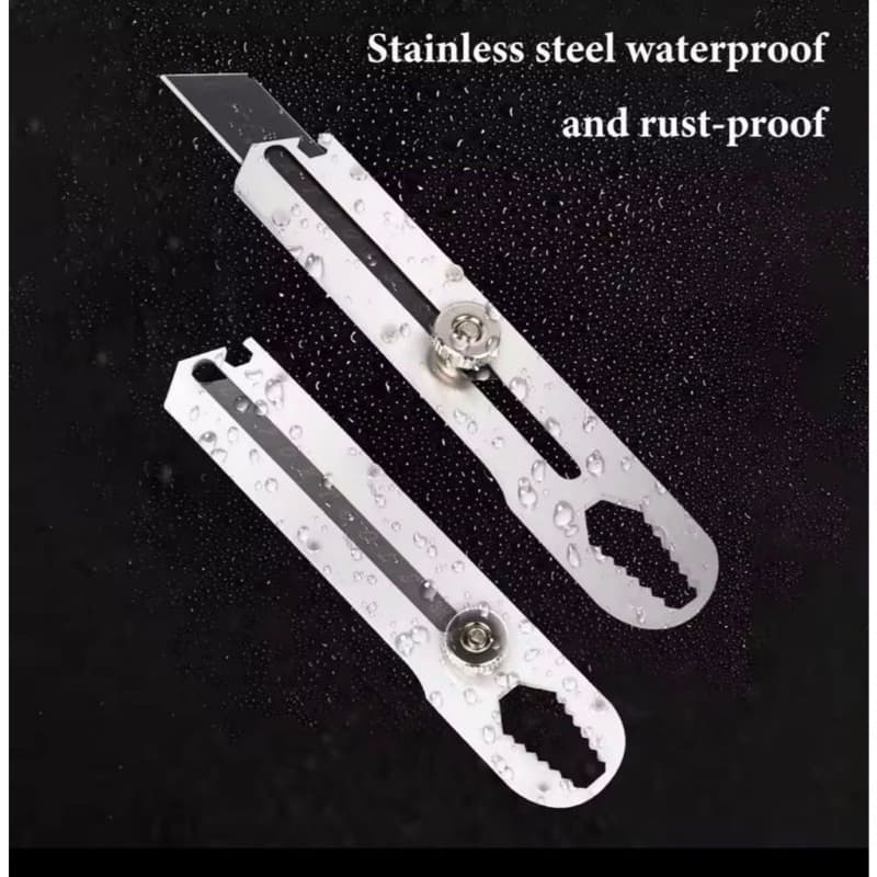 Pisau Cutter Stainless Besi 9in1 Cutter Stainless Pemotong Kertas Tajam Anti Karat