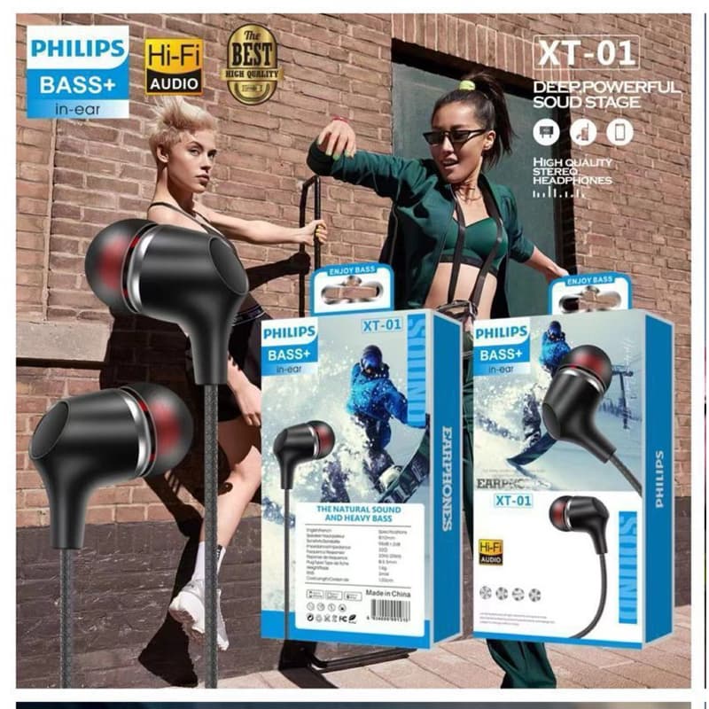 Headset Handsfree XT-01 + Mic 3.5MM Stereo Bass Bisa Buat Telepon