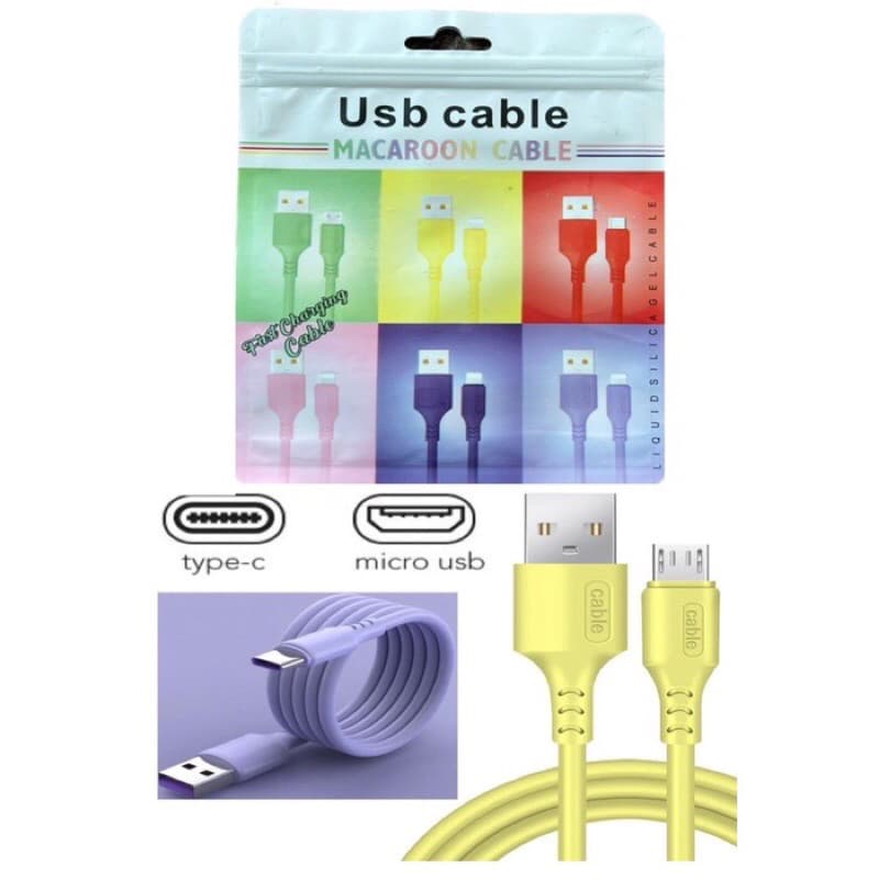 Kabel Data Macaron AK-06 + Pack Support Fast Charging USB Cable