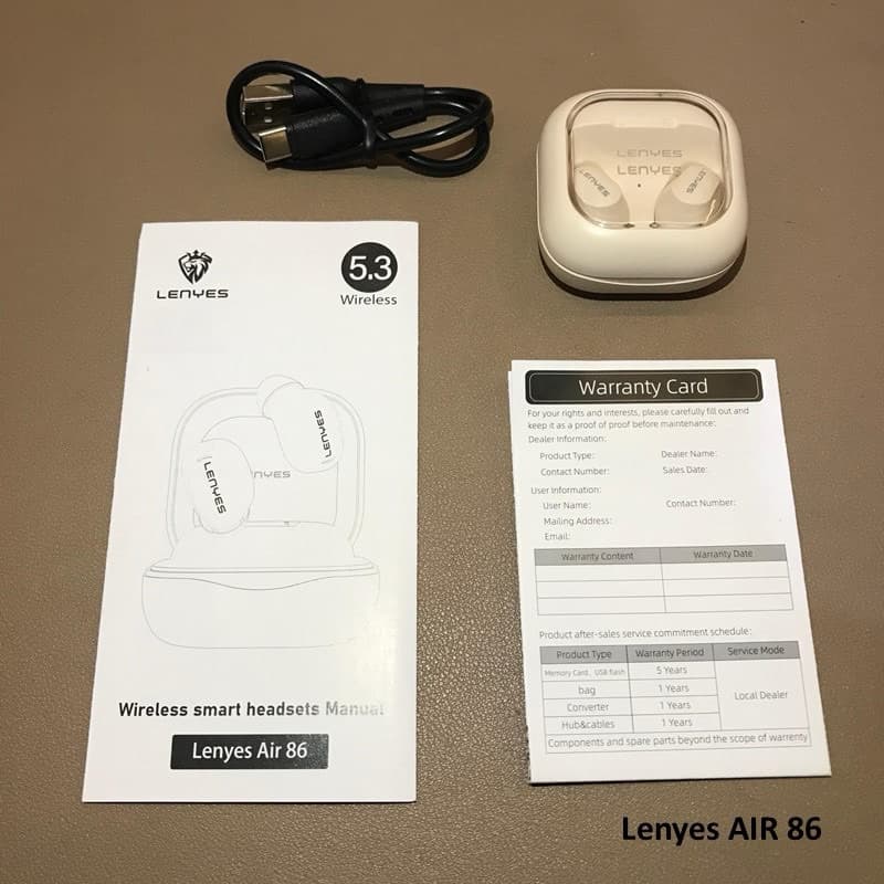 Lenyes AIR 86 Wireless Headset Bluetooth 5.3 Smart Touch Earphone Hifi Stereo Earbuds