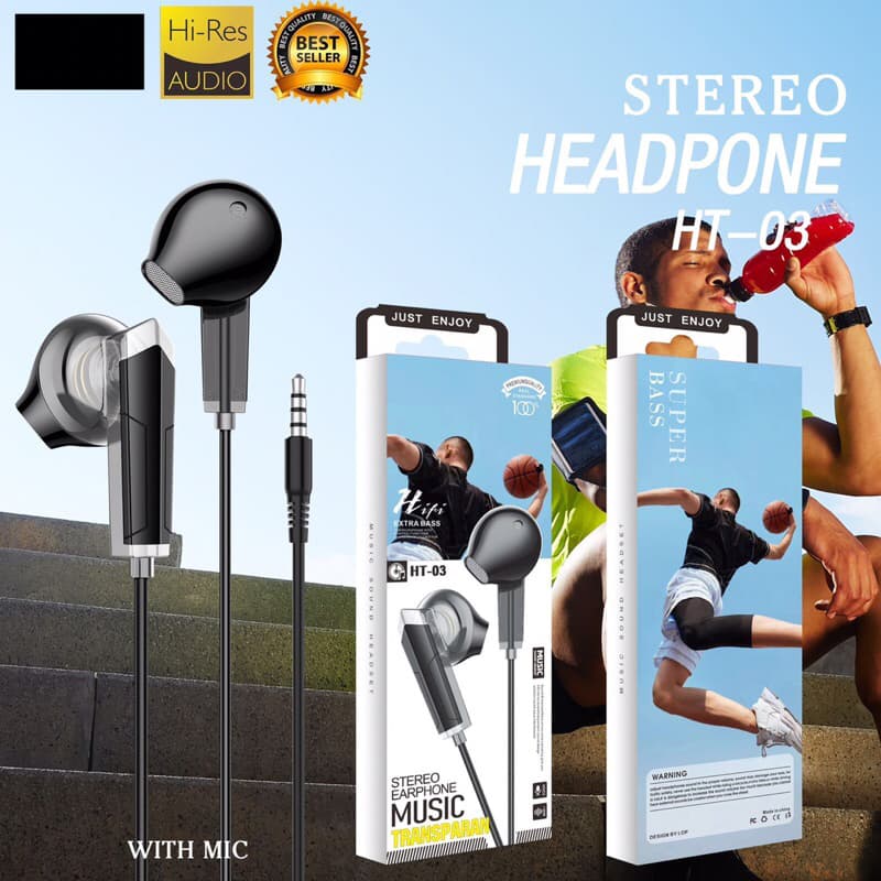 Handsfree Headpone Branded Stereo Transparan Murah