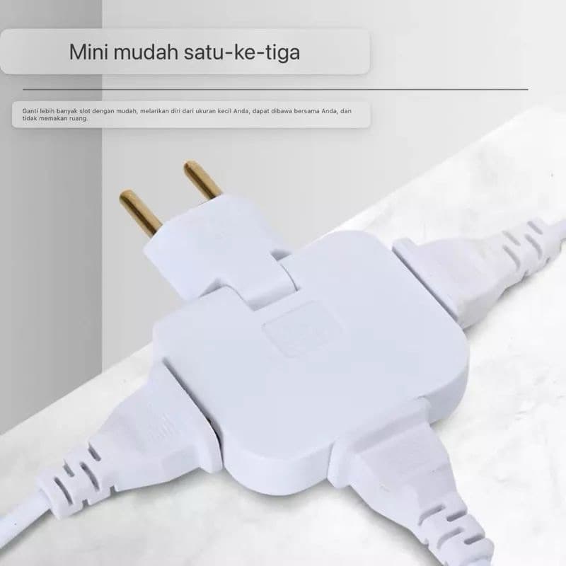3in1 Power Socket Plug In Stop Kontak Steker Lipat Colokan Steker Lipat/Folding Socket/Power Converter Steker Sambungan Colokan