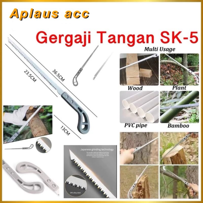 Gergaji Tangan Sederhana SK-5 Gergaji Kayu Gagang Tajam Manual Woodworking Hand Sawn Serbaguna