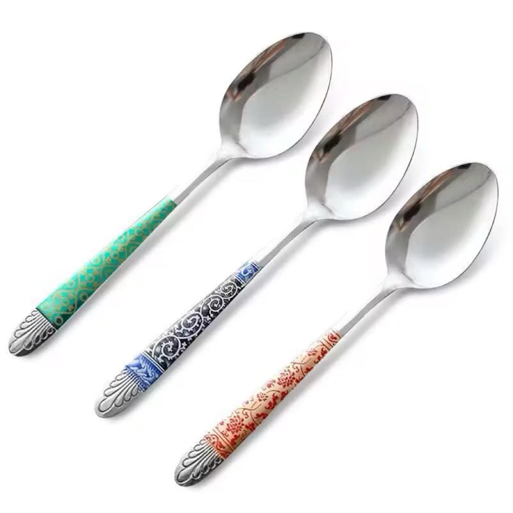 Sendok Makan Motif Batik Stainless 1 Lusin Sendok Garpu Makan Batik Isi 12pcs Set Alat Makan