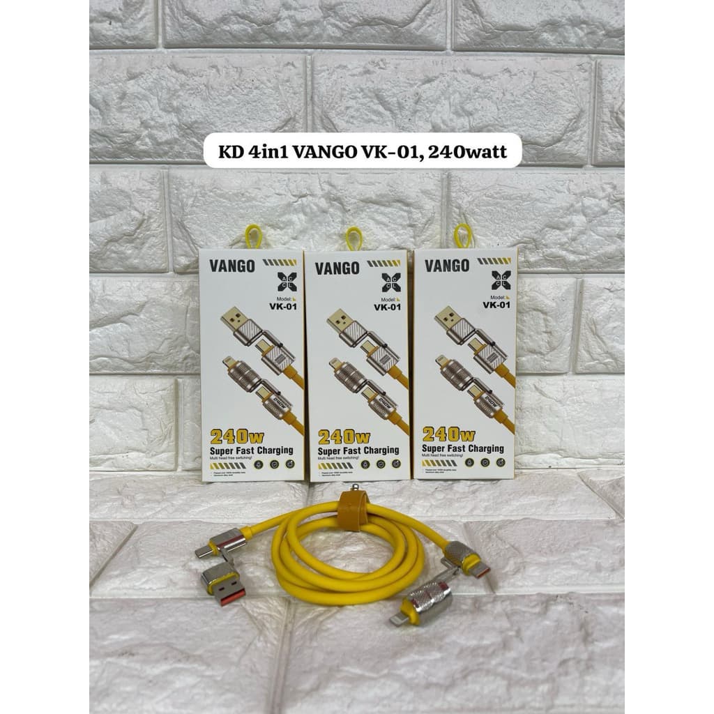 Kabel Data Charger 4 in 1 VK-01 240W Fast Charging Casan Cepat Type C dan IOS