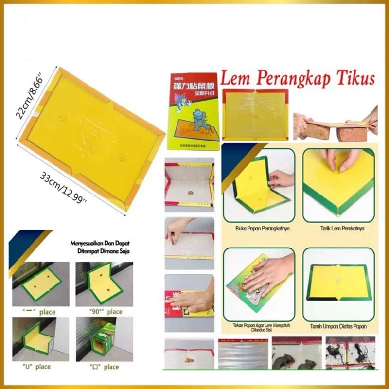 Lem Perangkap Tikus Model Buku Alat Papan Lem Jebakan Tikus Kuat Super Lengket