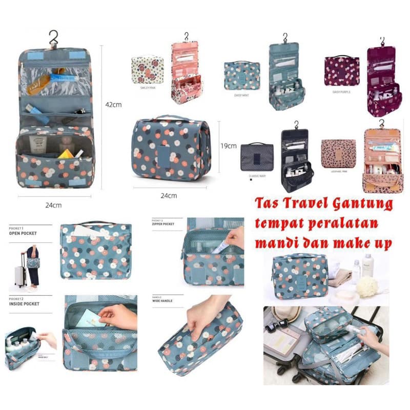 Tas travel gantung tempat peralatan mandi n make up