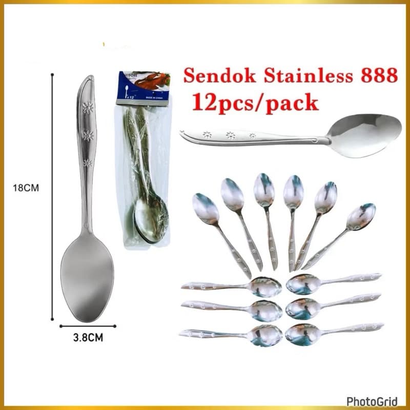 Sendok Makan Stainless 1 Lusin Sendok Garpu Makan Isi 12pcs Set Alat Makan