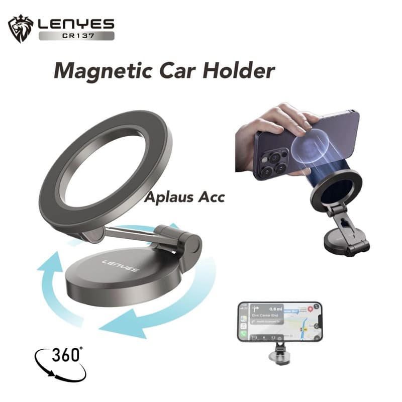Holder Mobil Magnet LENYES CR-137 Fleksibel 360 Derajat
