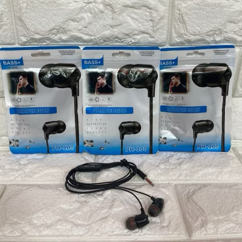 Handsfree Philips In-ear PH-100 + Mic Headset Stereo Earphone Sound Quality
