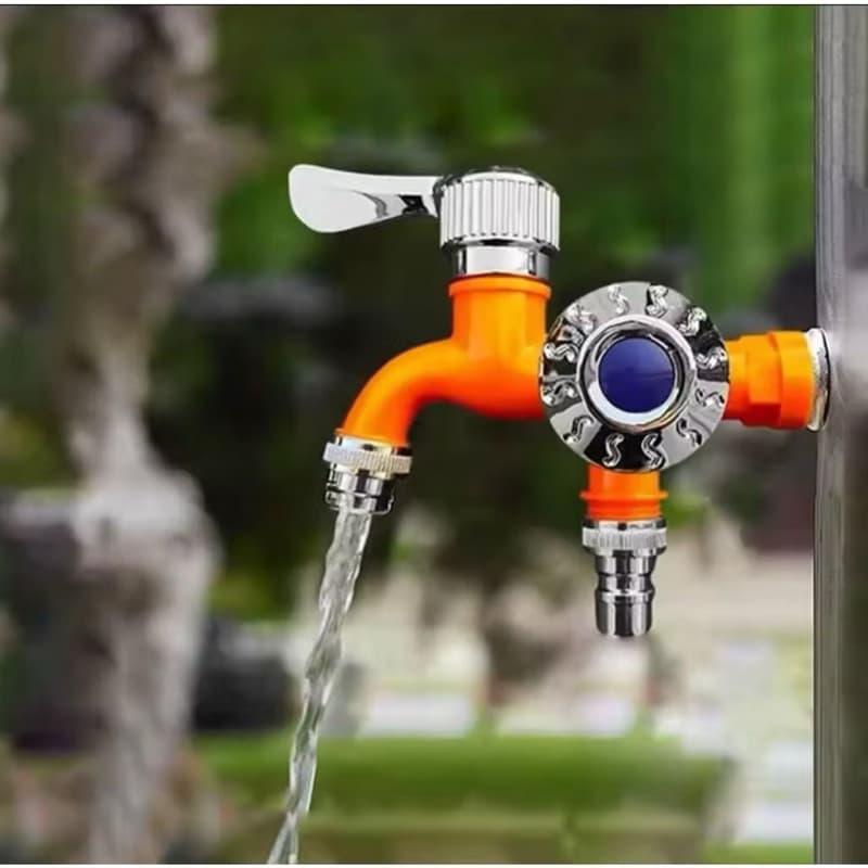 Kran Cabang 2 Shower Konektor Kran Air ABS 1/2 Kamar Mandi Toilet Serbaguna