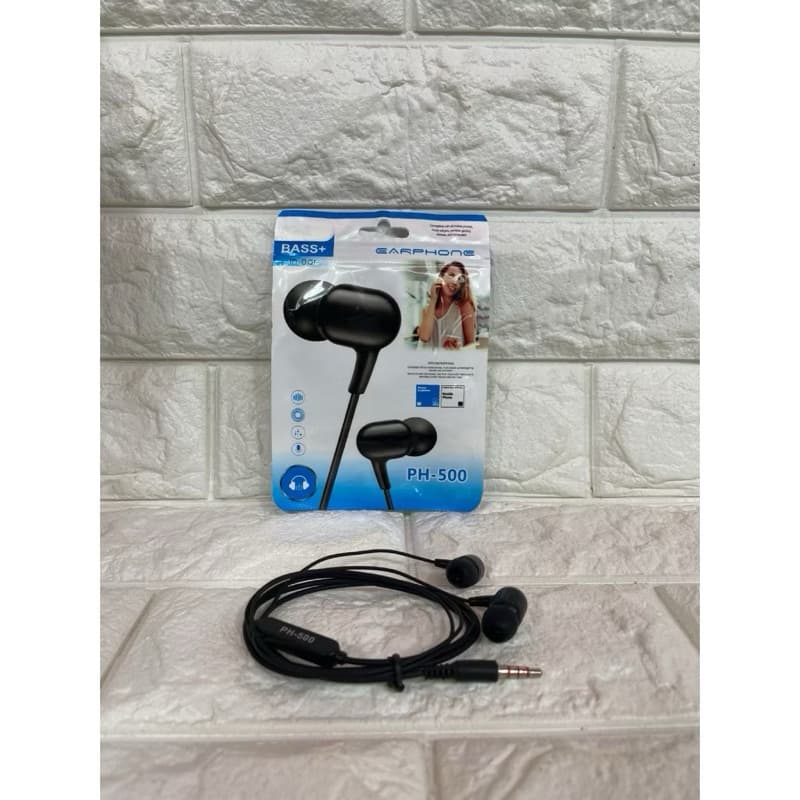 Handsfree Philips Headset PH-500 + Mic Stereo Earphone Sound Quality Extra Basss
