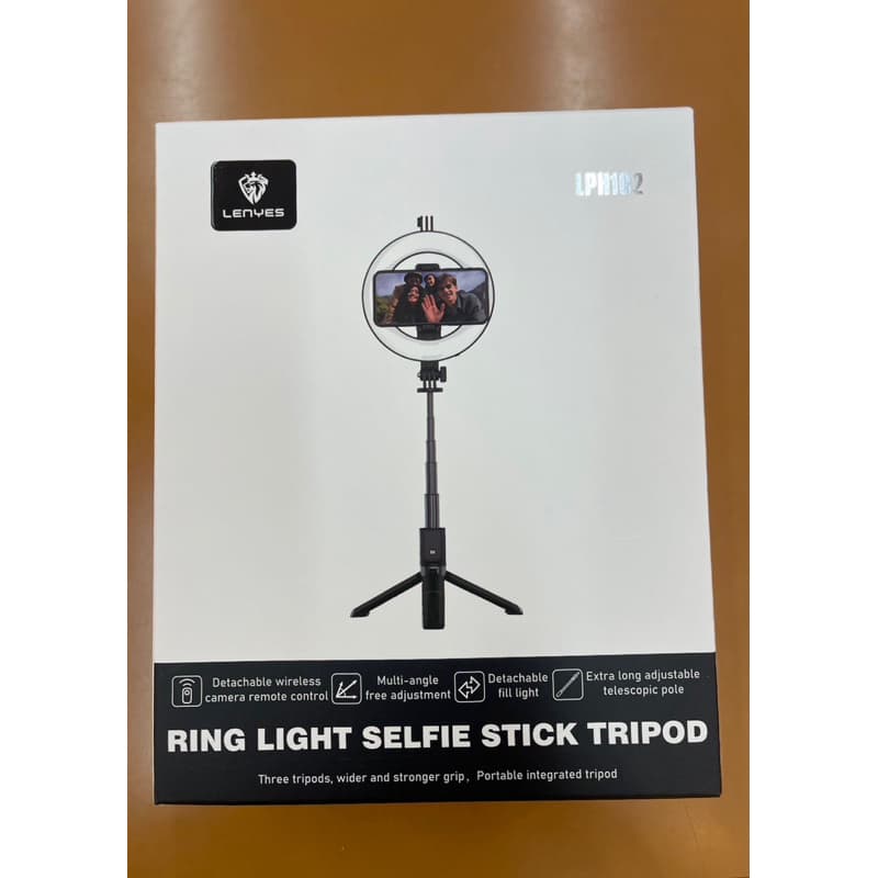 TONGSIS LENYES LPH102 Ring Light Selfie Stick Tripod Kamera HP With Remote Bluetooth Monopod Portable