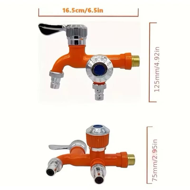 Kran Cabang 2 Shower Konektor Kran Air ABS 1/2 Kamar Mandi Toilet Serbaguna