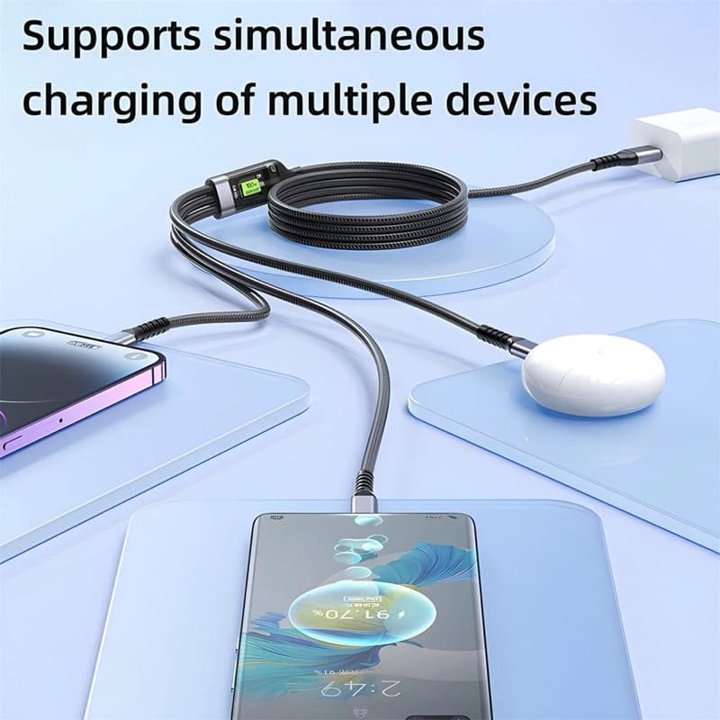 Kabel Data Charger 3 in 1 Fast Charging 100W JK-07 USB Micro Type C Lightning Cable 3in1 Best Quality