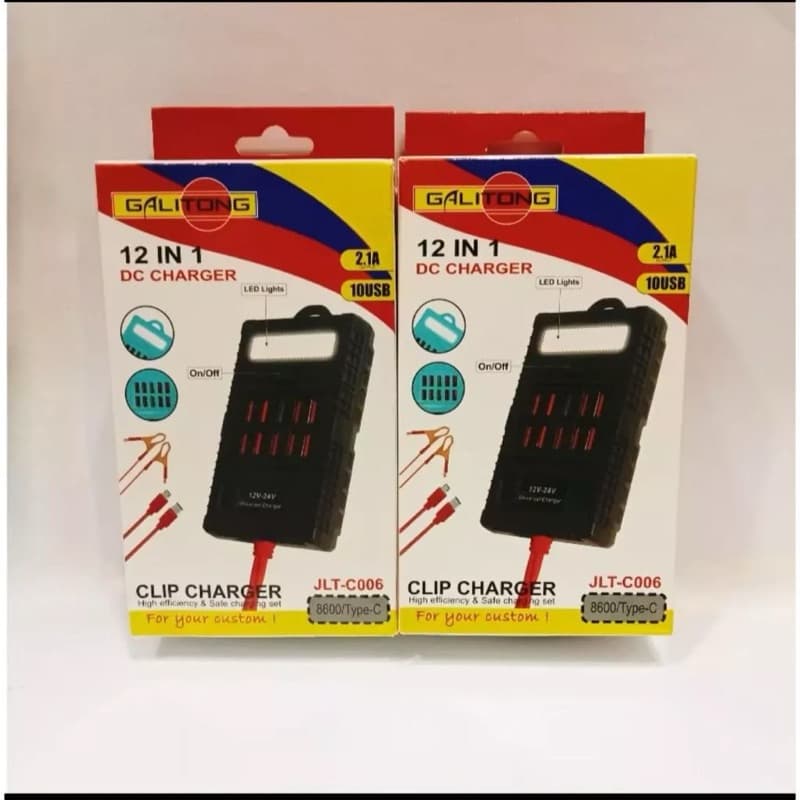 Charger Aki Galitong 12in1 + LED JLT-C006 / Charger Aki Galitong 12in1 + LED Universal