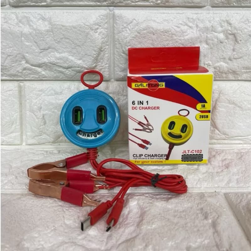 Charger Aki Galitong Smile 6in1 + 2 USB JLT-C102 DC 1A