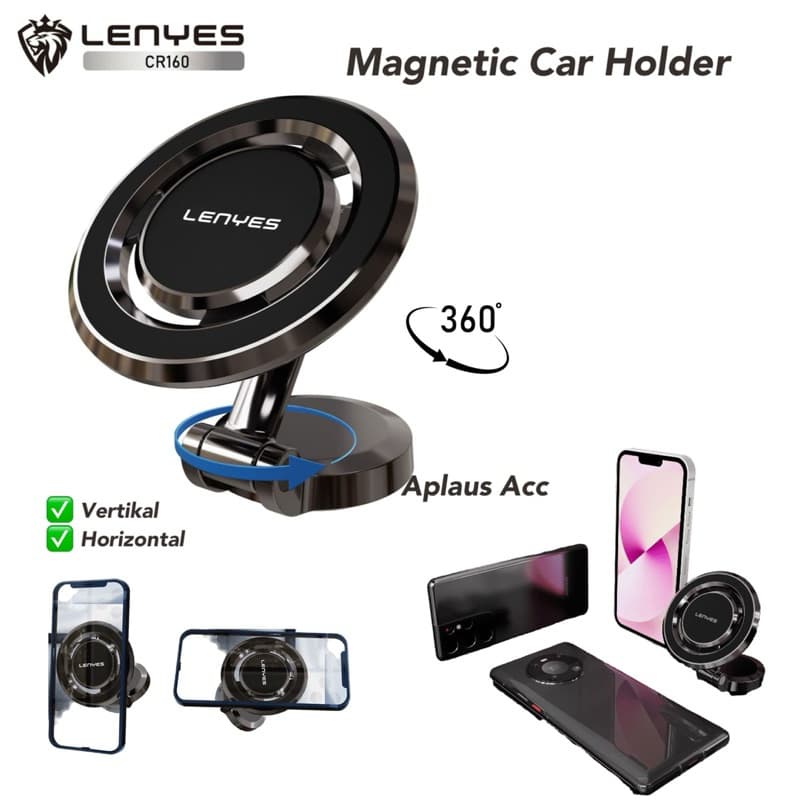 Holder Mobil Magnet LENYES CR-160 Fleksibel 360 Derajat
