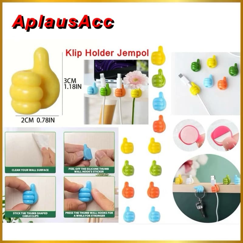 Klip Holder Kabel Model Jempol Gantungan Kait Kabel Bentuk Jempol Serbaguna